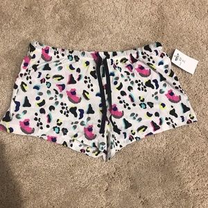 Animal print sleep shorts